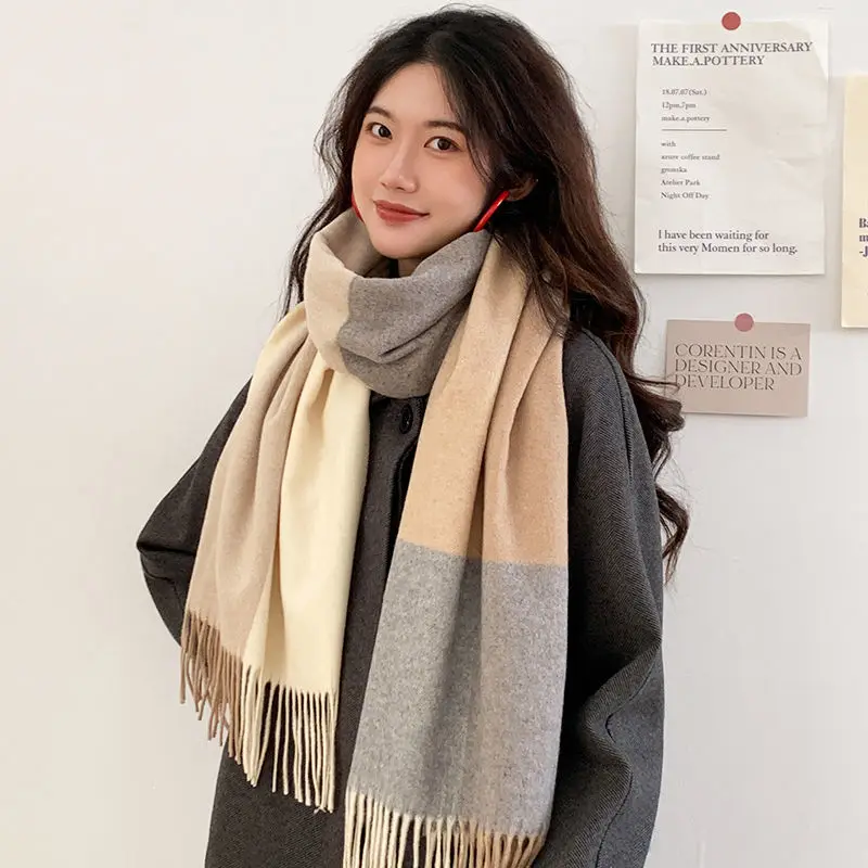 2024 Winter Fashion Must-have Cashmere Scarf for Women Outdoor Activities Warm Neck Scarves