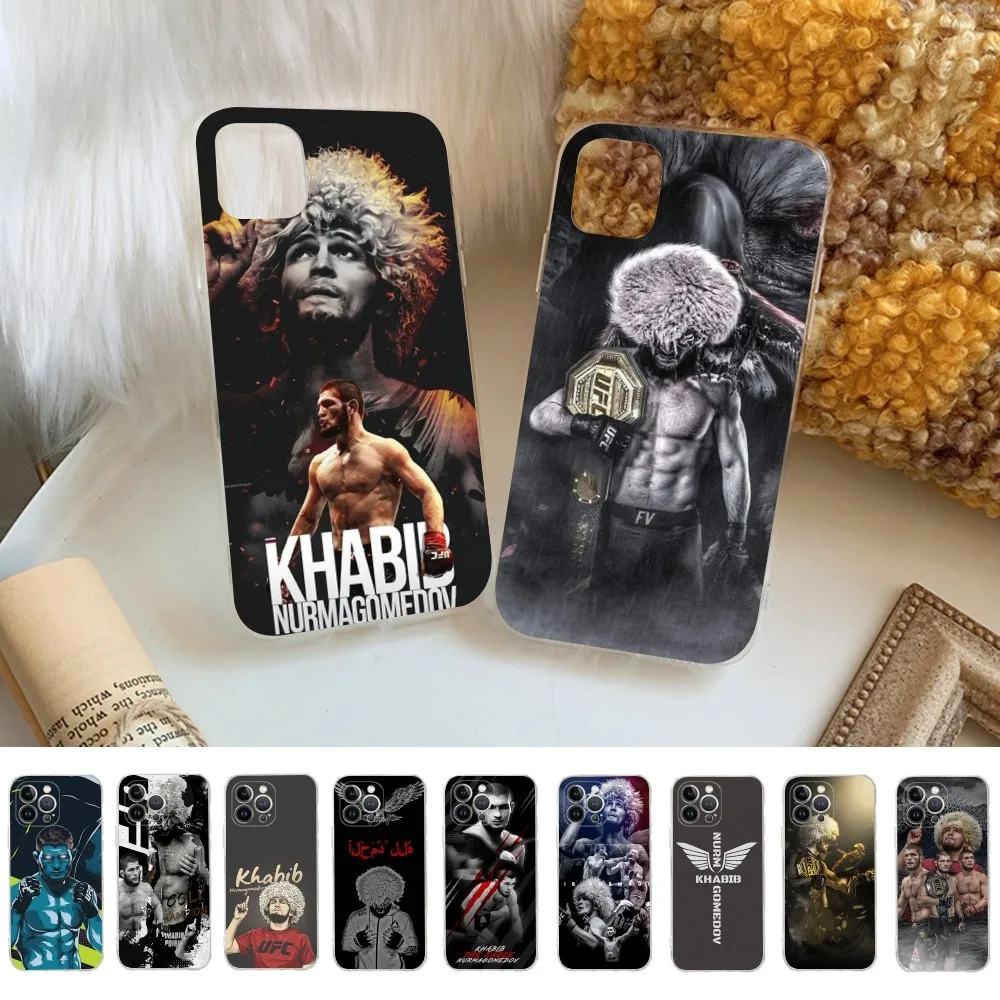 UFC Khabib Cool Nurmagomedov Phone Case For iPhone 16 15 14 13 12 Mini 11 Pro XS Max X XR SE 6 7 8 Plus Soft Silicone Cover