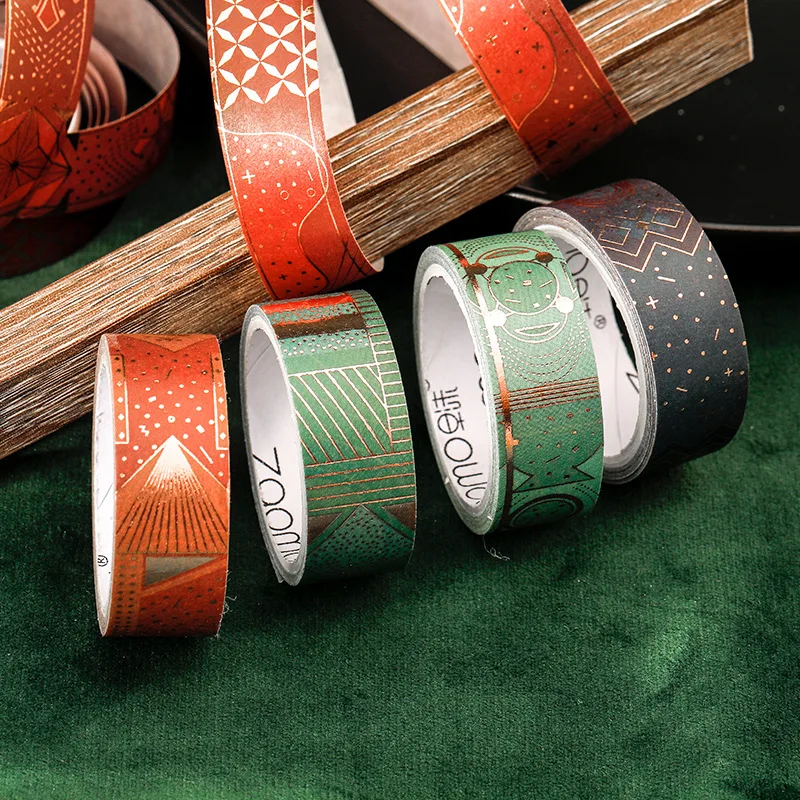 1 Roll Frame Masking Tape 15mmx3m Creative Bronzing Patterns Handaccount Material DIY Decorative Sticker Washi Paper Tape