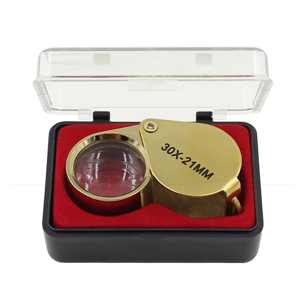 Portable 30X 21mm Jewelers Magnifier Gold Eye Loupe Jewelry Stone Magnifying Glass High definition optical lens- magnifier