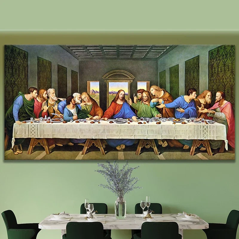 Scandinavian Classic Vintage Wall Art Jesus and the Last Supper HD Canvas Poster Print Home Bedroom Living Room Decoration