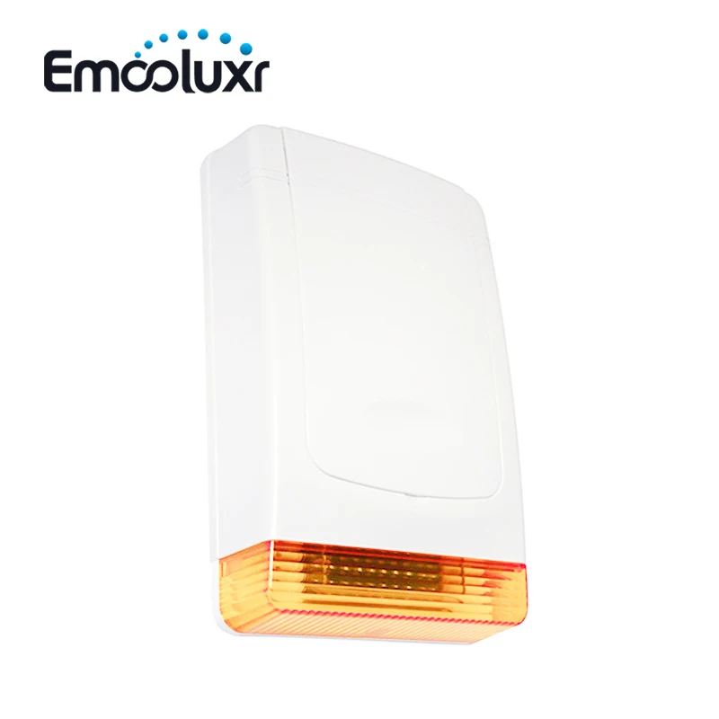 Wired Outdoor Flash Siren Loud Alarm Voice Flashing Light Strobe Siren Horn for House Burglar Alarm System Drive Thief Away