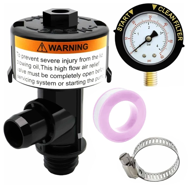 Manual Air Relief Valves Replacement Relief Values Gauge Plug Water Release Valves Pressure Gauge Replacement for 9820980