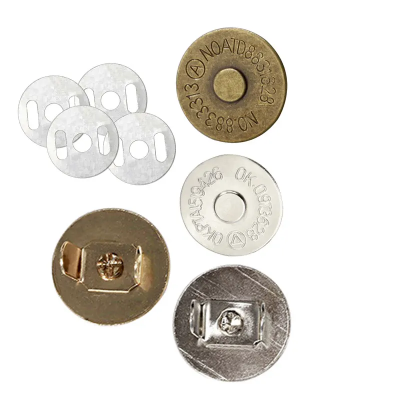 10 Sets Magnetic Metal Snaps Fasteners Bag Purse Clasps Sewing Buttons Handbag Craft Leather Coat Buttons 14mm/18mm