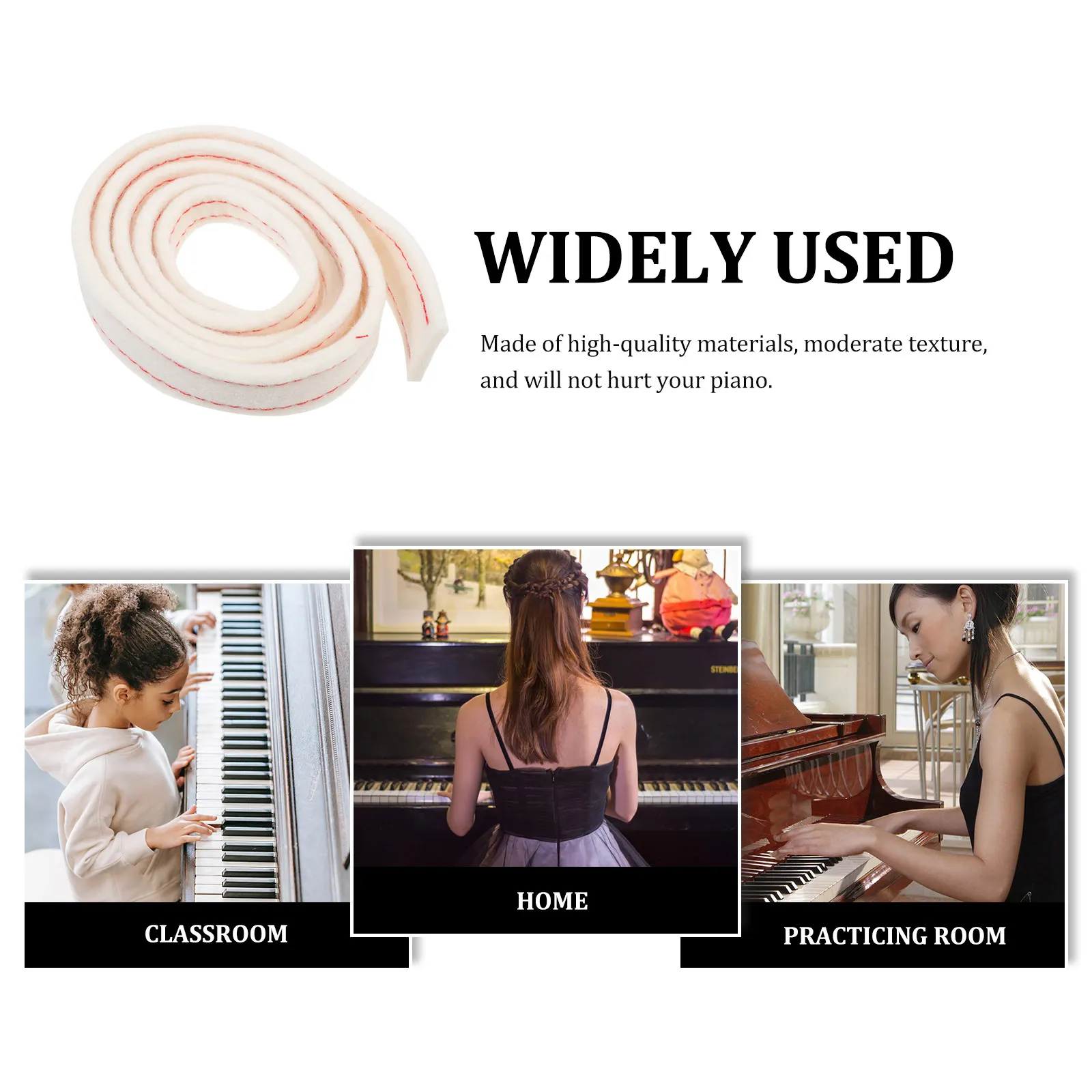 

Piano Tuning Wool Tool Moderate Texture Strong Practical Perfect Piano Maintenance Accessory Durable Mute Supply Sturdy Tuning