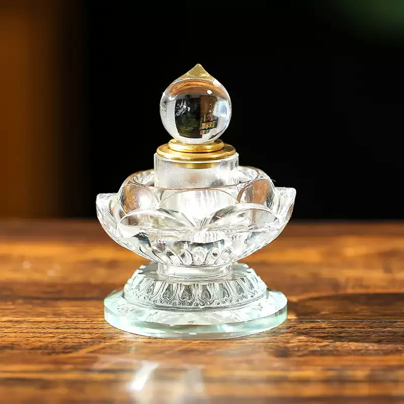 Sacred Crystal Stupa for Enshrining & Amrita Pagoda for Saffron Offering &Treasure Box Dharani Sutra, Buddhist Altar Centerpiece