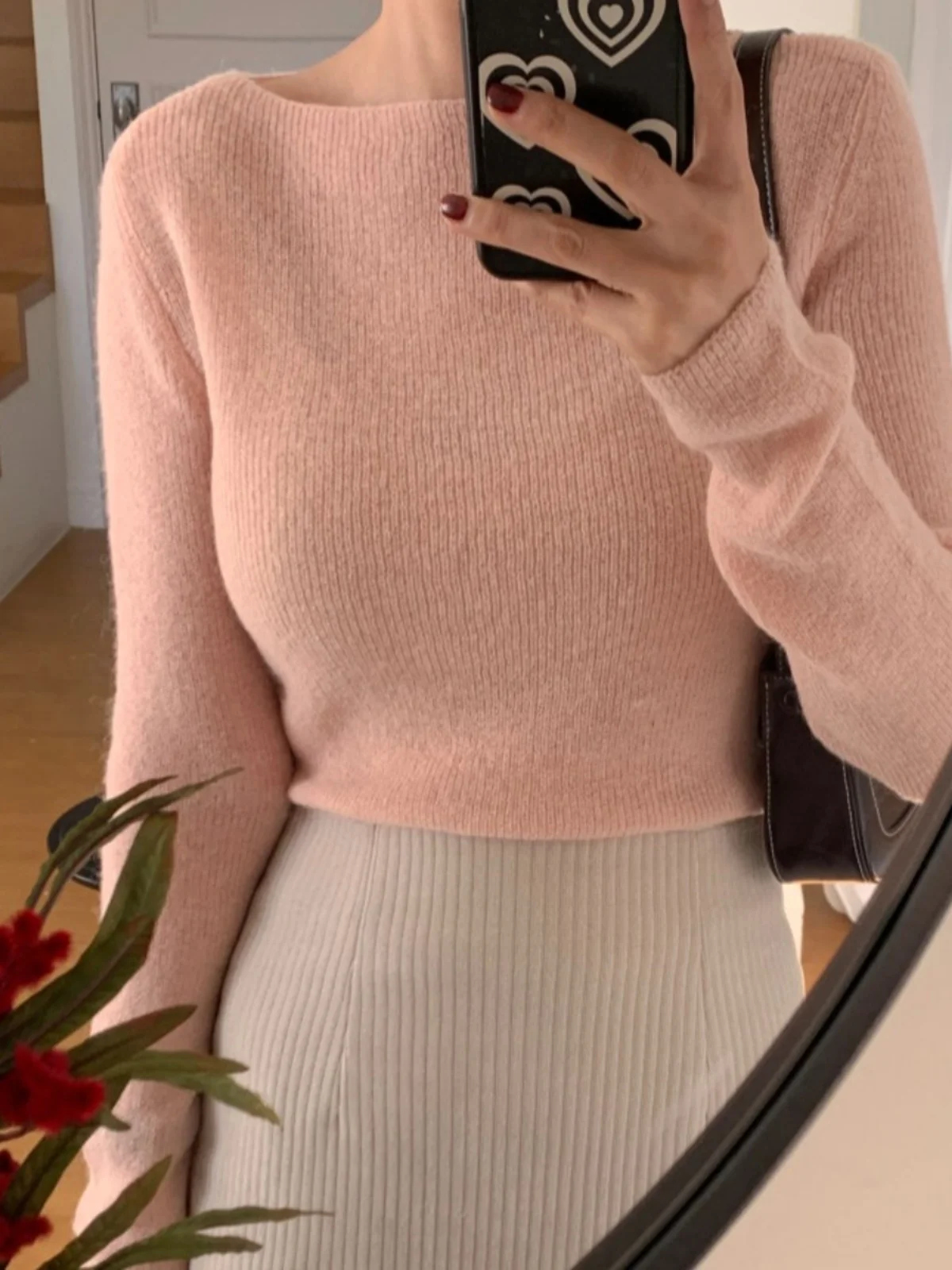 Début du printemps femmes Long Sve tricoté pull coréen Sle coupe ajustée vêtements intérieurs couche de Base bateau Ne haut vêtements d'extérieur