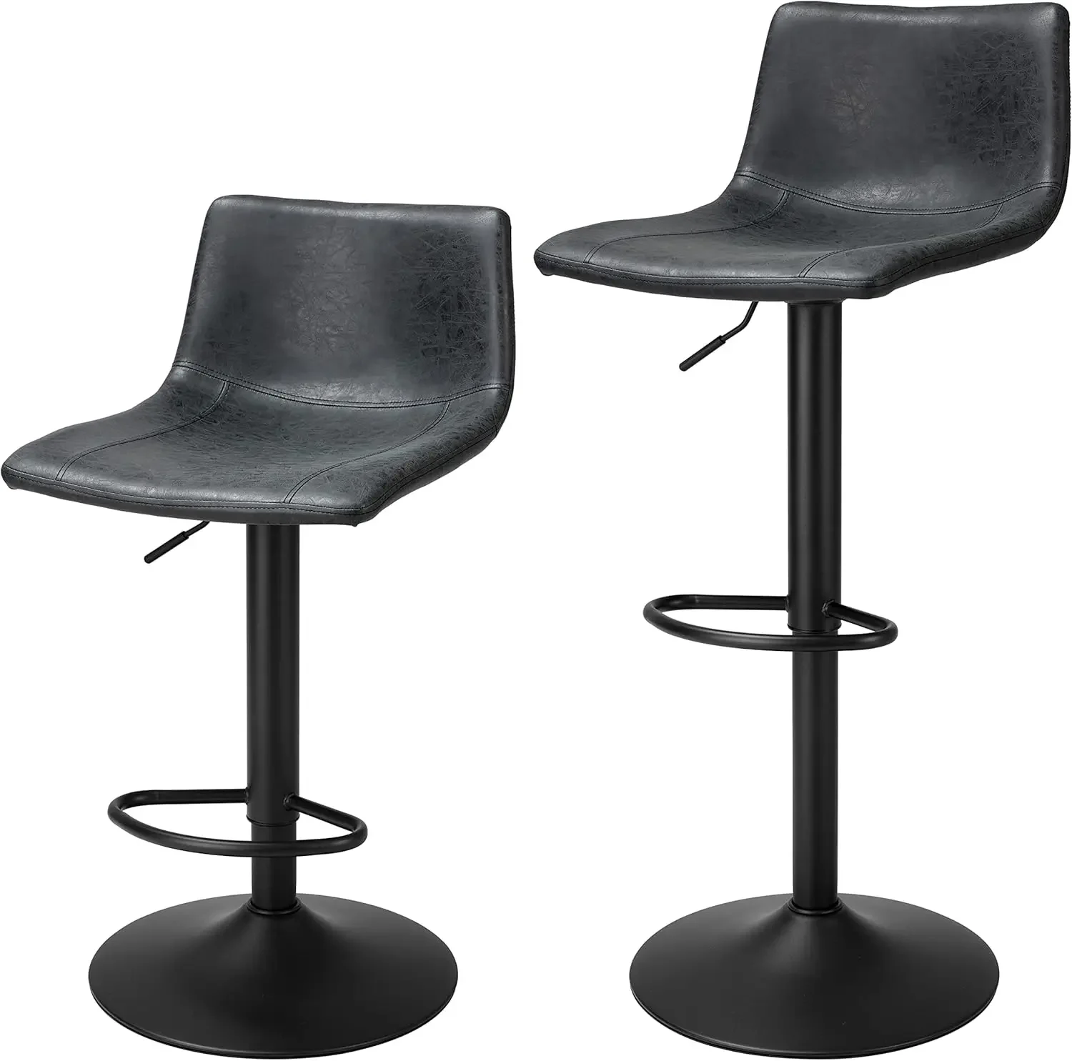 

Finnhomy Bar Stools Set of 2 Counter Height, Swivel Barstools with Footrest and L Shape Back,Height Adjustable Modern Bar Chairs