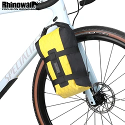 Rhinowalk Bike Fork Bag Quick Release 6.5L Waterproof Cycling Front Tube Pack Fit MTB Bicycle Riding Storage Bag With Mount Rack