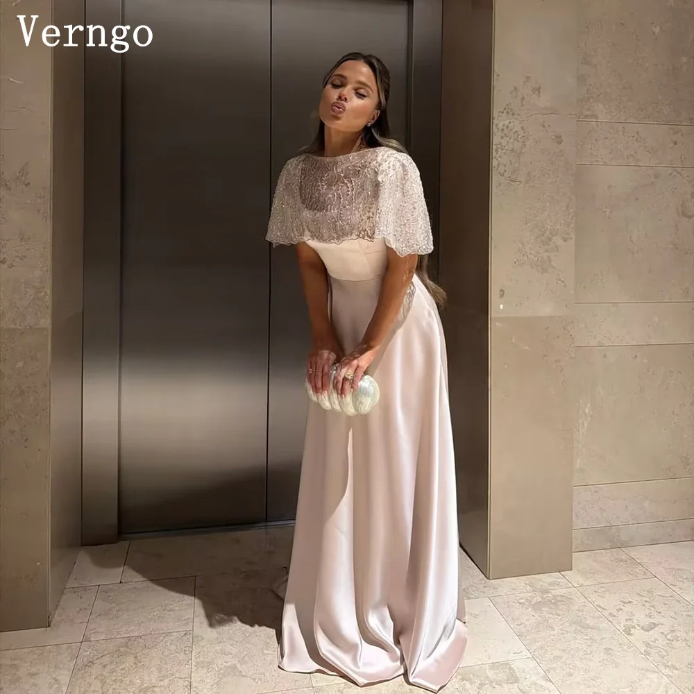 

Verngo Shiny Sequined Evening Dress O Neck Sleeveless A Line Maxi Prom Formal Occasion Dress Elegant Arabia Prom Gown Customized