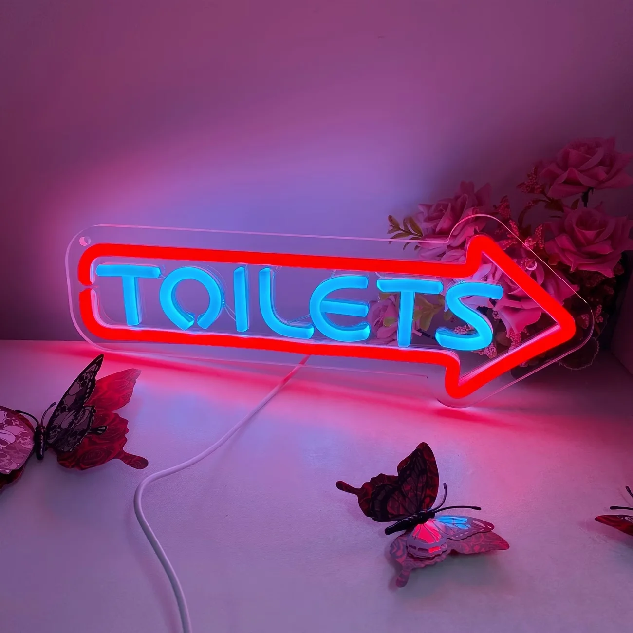 Neon Sign for Toilets Bathrooms,Hotels,Bars,Hospitals,And Shops,Adjustable Brightness LED Neon Light for Business Decoration