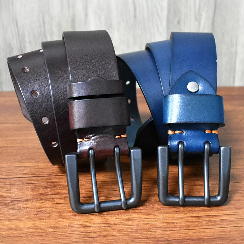 GYIOS Men's Belts Men's Self-buckle Head Layer Cowhide Belt Casual And