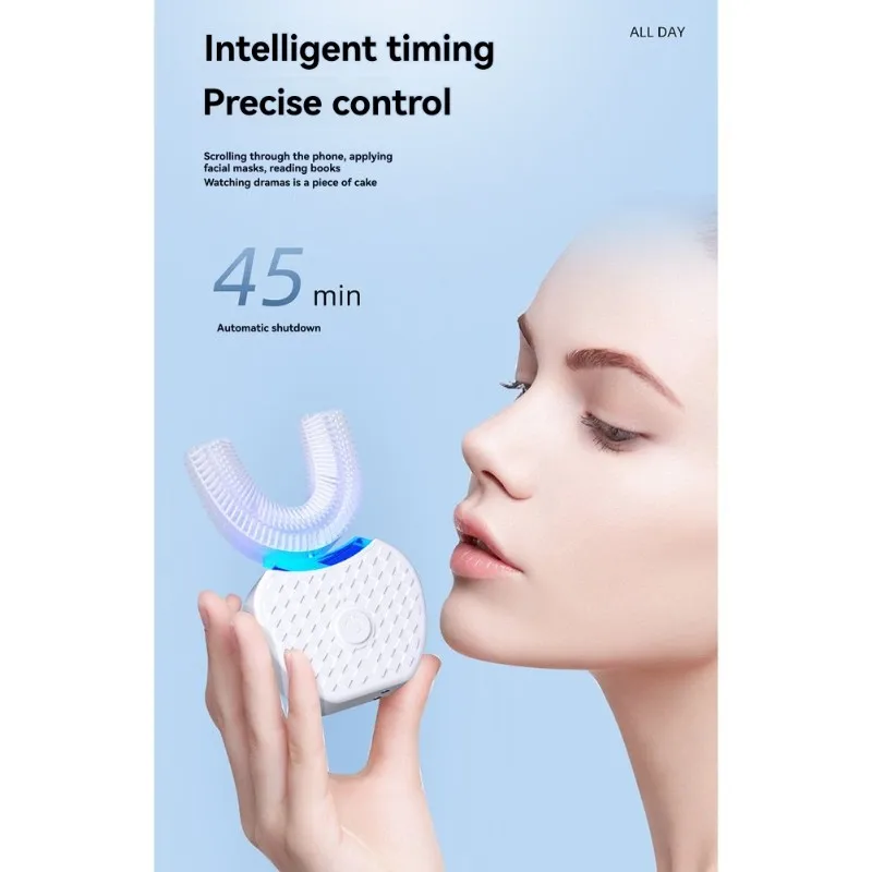 

【NECESSITY】U-Shaped Electric Toothbrush For Adults-For Teeth Whitening, 360° Mouth Cleansing, Hands-Free Gums Protection