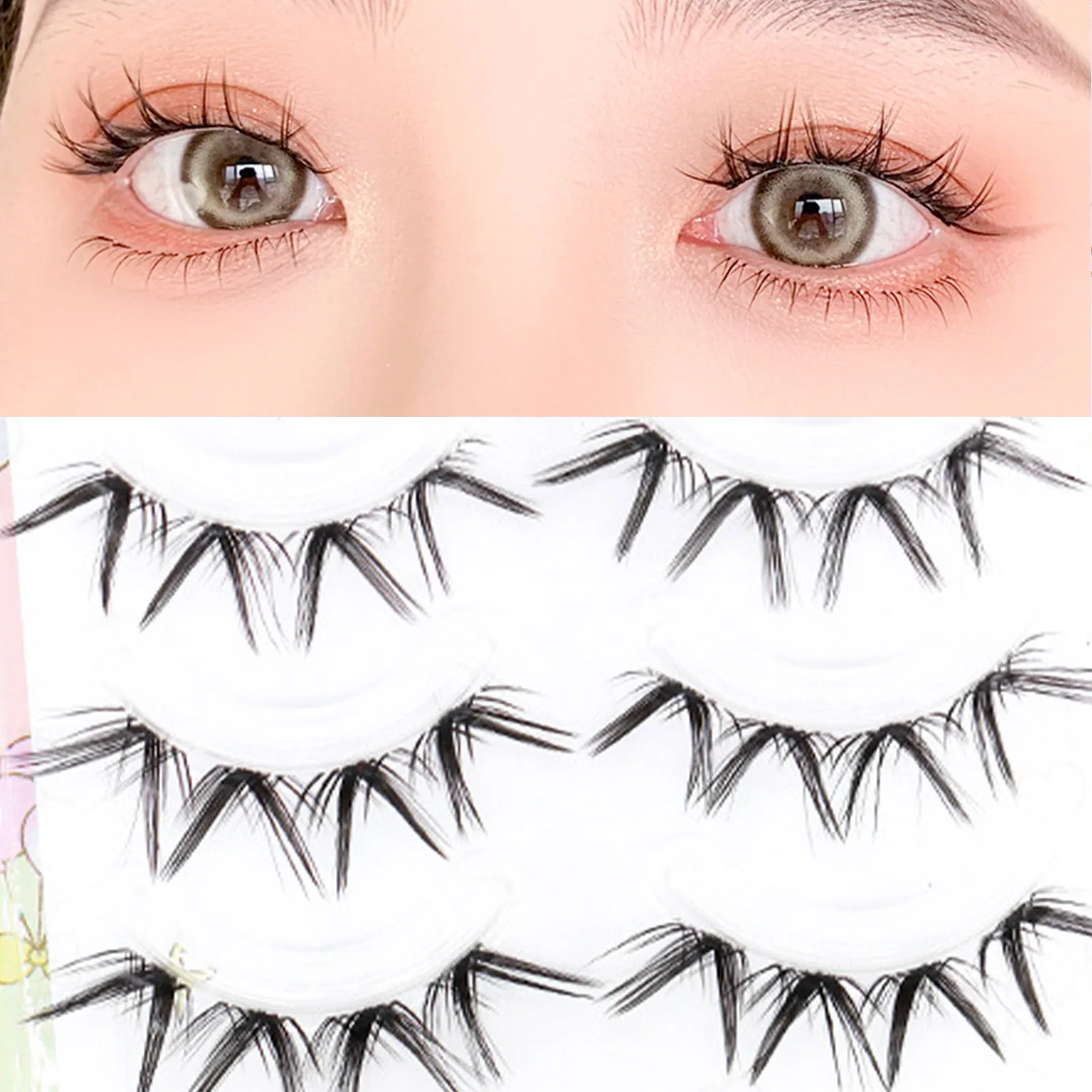 Manga Lashes Slender Transparent Stem Eye Lashes Natural False Eyelashes Novice Eyelash Supplies Korean Eyelashes Stick Makeup