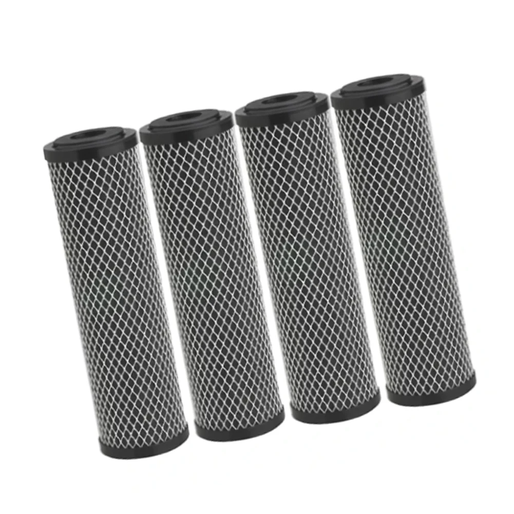 4 x Carbon Filter Cartridge for 10 Inch Standard Whole House Filtration Systems Addressing Rust Sediment Color and in Water