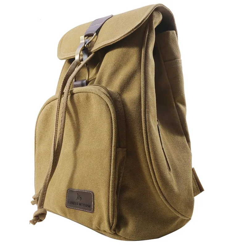 New Vintage Canvas Backpack Travelling Solid Color Durable Computer Backpack Outdoor Rucksack Fashion School Backpack