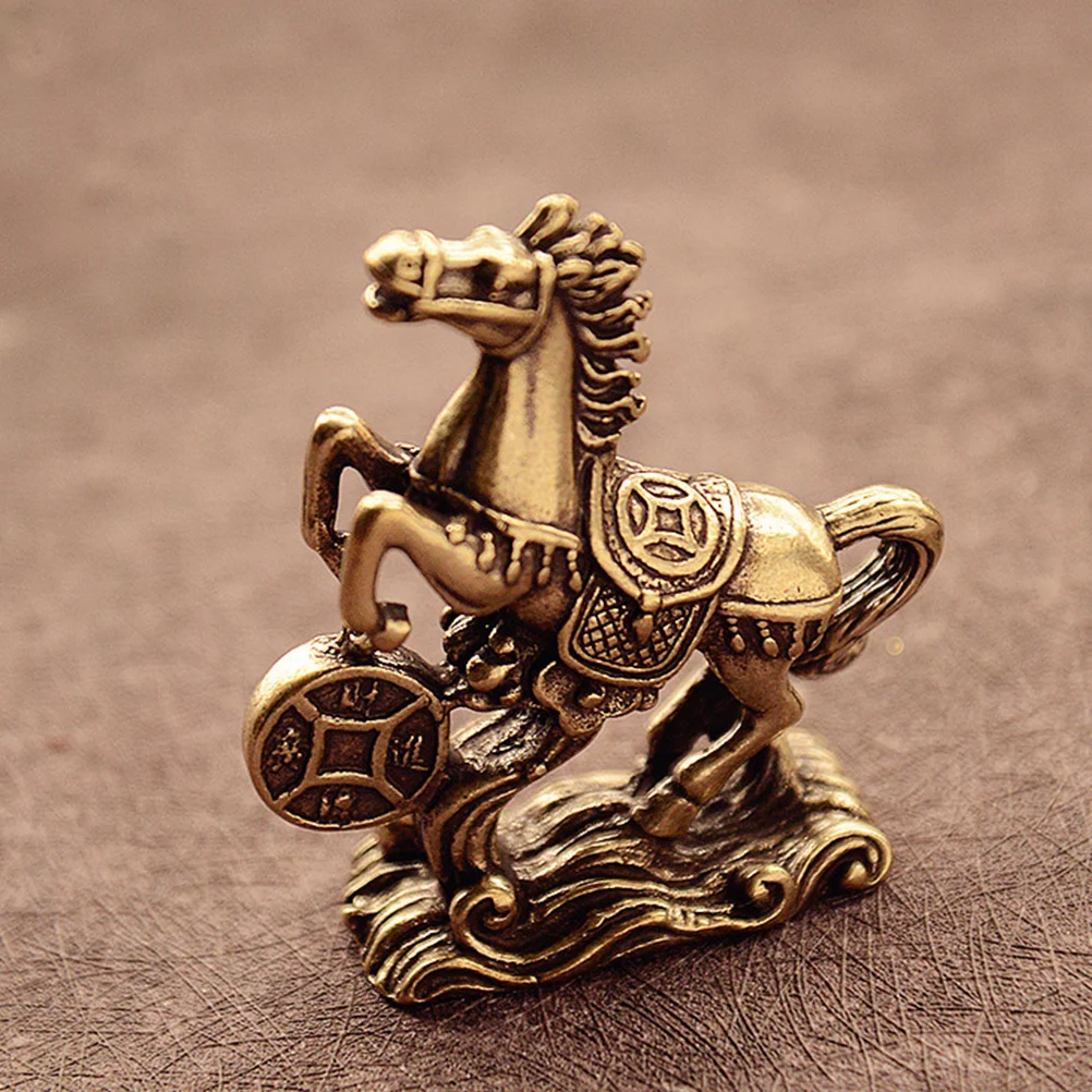 

Brass Horse Statue Feng Shui Decoration Home Office Gift Mini Metal Ornament For Living Room Study Bar Decor