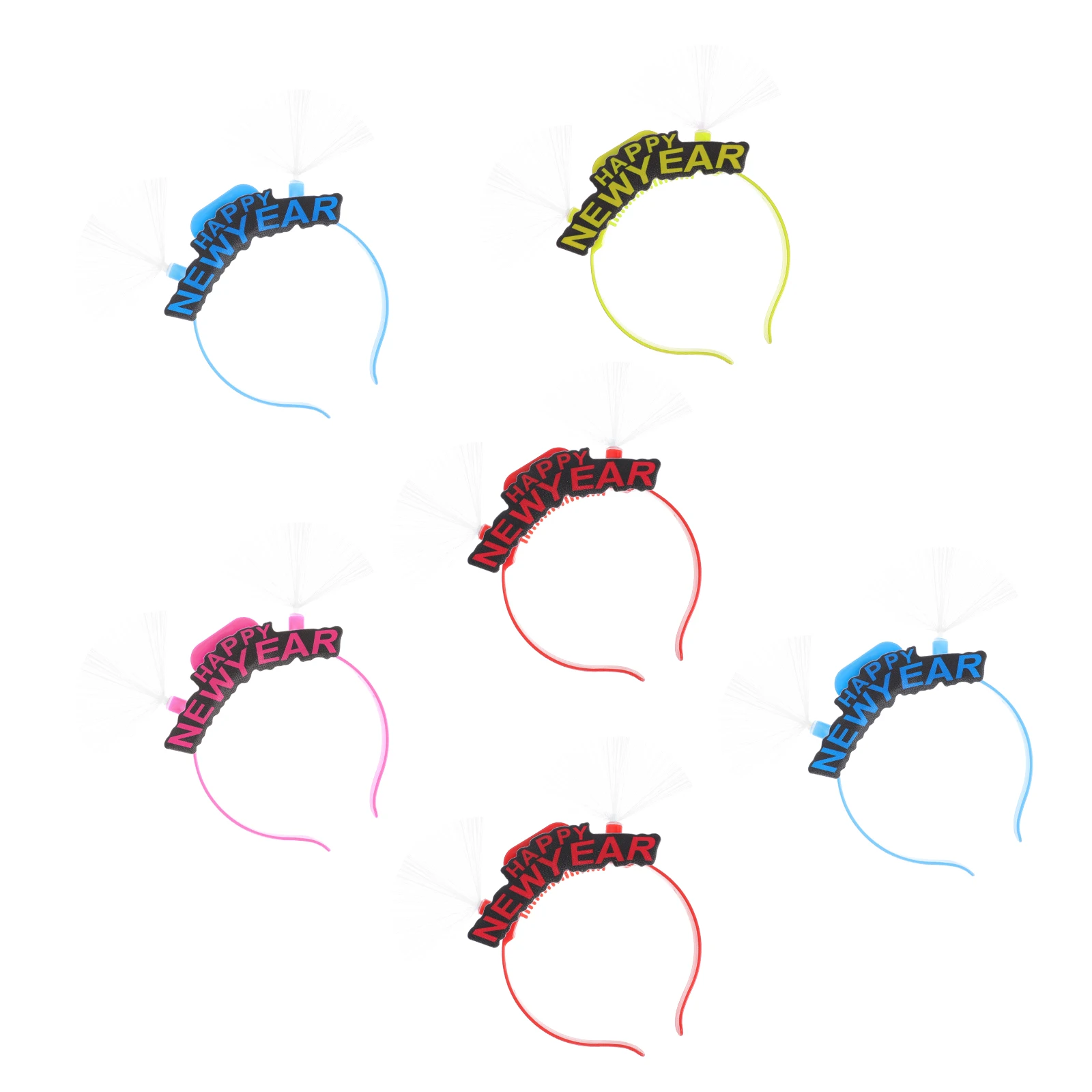 

6pcs Luminous Fiber Optic Headband Lighted New Year Eve Decorations Glowing Hair Hoops Festive Party Accessories