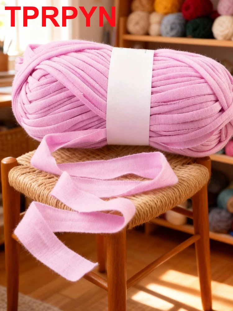 2Pcs T Shirt Crochet line Thick Soft Cloth Yarn for Hand Knitting Crocheting Woven Handbag Blanket mat slipper Thick Flat thread