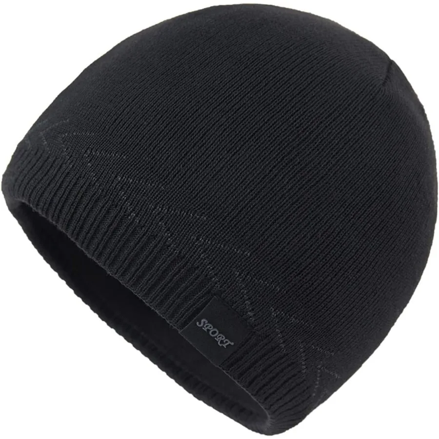 

Mens Winter Warm Knitting Hats Plain Skull Beanie Cuff Toboggan Knit Cap