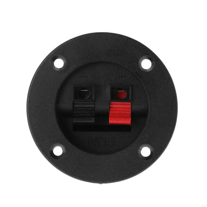 R91A 2 pezzi rotondi della piastra per altoparlanti Terminal Push Connector Blocco Blocco Amplificatore Posizionamento Clip a