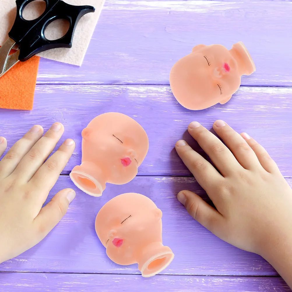 

8Pcs Soft Vinyl Head for DIY Keychain Repainting Mini Craft Making Head Accessories Keychain DIY Projects