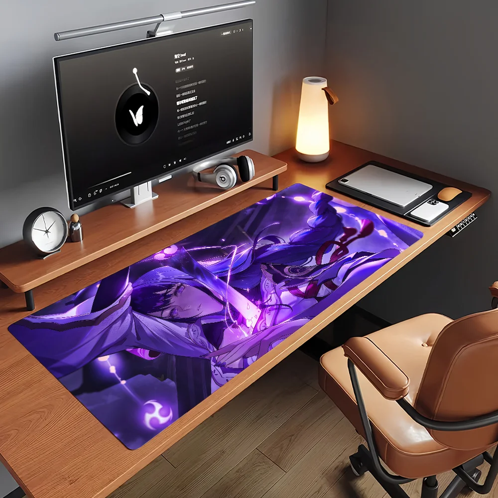 Genshin Impact Raiden Shogun Mouse Pad Non-slip Rubber Gamer Balance Computer Mat Decoracion Deskmat Laptop Office Large view 2