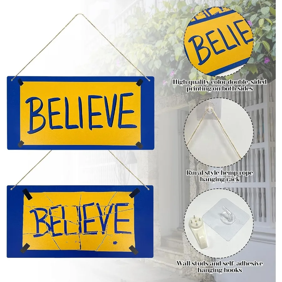 2 قطعة تحفيزية صدق علامات برنامج تلفزيوني المنزل مكتب الباب الأمامي معلقة اللوحة لكرة القدم كذبة مدرب غرفة نوم رجل الكهف عيد الميلاد D #3