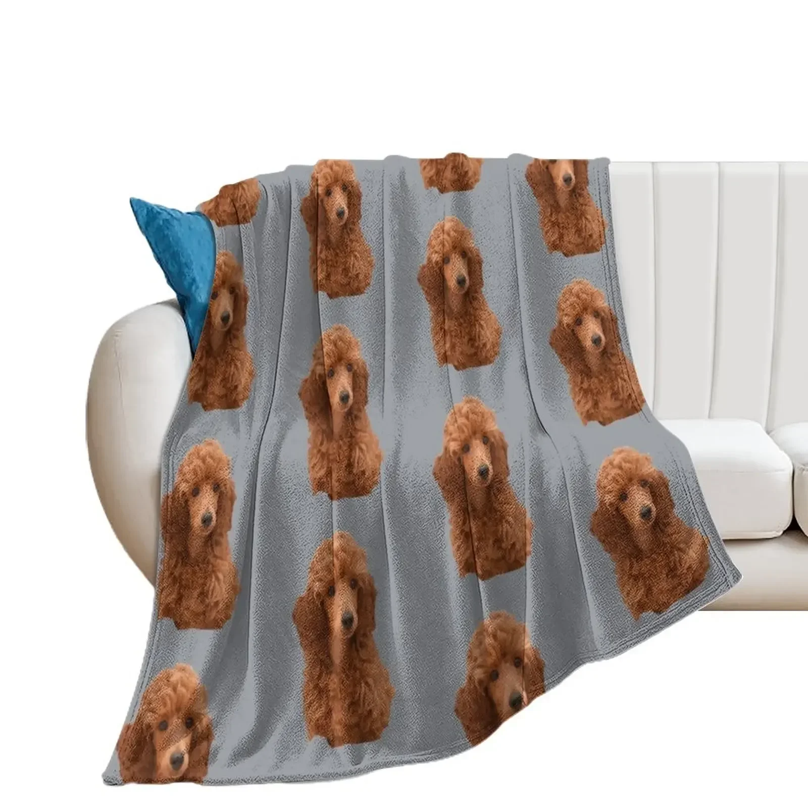 

Cute adorable red poodle puppy Throw Blanket Soft Big anime Polar Blankets