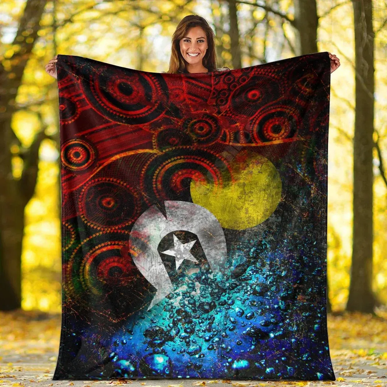 

PLstar Cosmos Australia Naidoc Week Flannel Blanket 3D printed Blanket Kids Adult Soft Bed Cover Sheet Plush Blanket