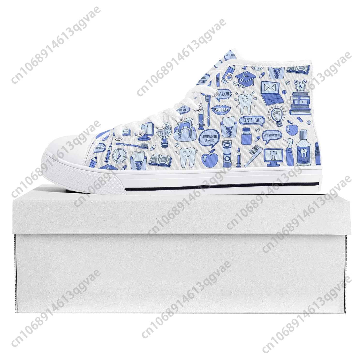 Hospital Nurse Heart High Top High Quality Sneakers Mens Womens Teenager Canvas Sneaker Casual Couple Shoes Custom Shoe White
