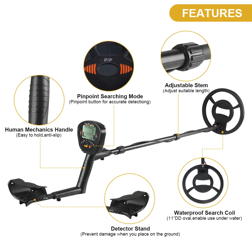 Imagem -05 - Detector de Metais Md830 Profundidade Subterrânea 2.5m Scanner Busca Alta Precisão Detector de Ouro Caçador de Tesouros Detectando Novo