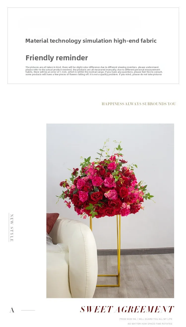 Künstliche Blumenkugel Riesenrad Blumenbogen für Hochzeiten Tischdekoration Kunstseidenblumen für Veranstaltungen und Empfänge Großhandel – Detail 3