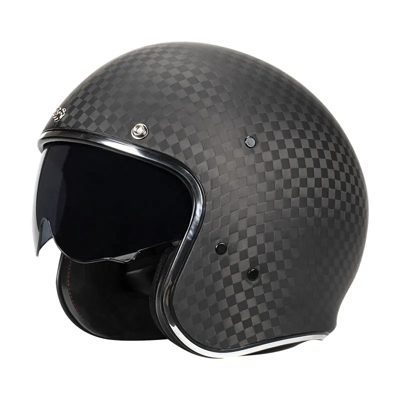 626 نموذج ريترو 3/4 عدسة خوذة دراجة نارية مفتوحة الوجه تتضمن عدسات داكنة وواضحة خوذة دراجة نارية نظارات للفصول الأربعة