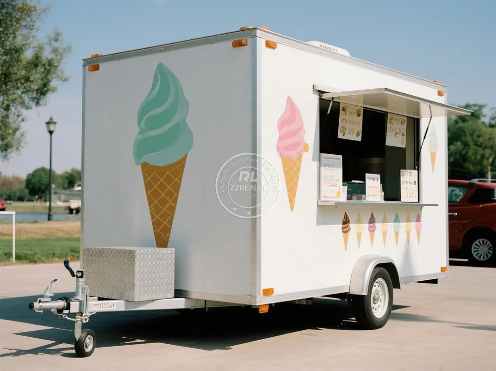 

Outdoor Hot Dog Ice Cream Cart Customized Concession Food Trailer Snack Bar Trailer Food Truck With Full Equipped