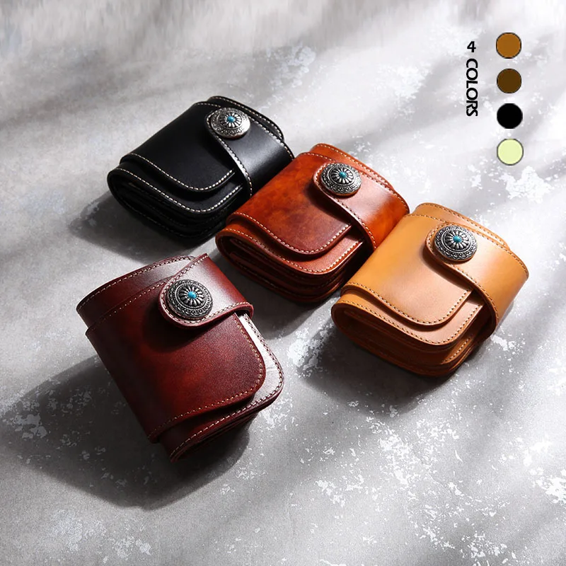

Винтажный Модный Универсальный кожаный мужской кошелек ручной работы
