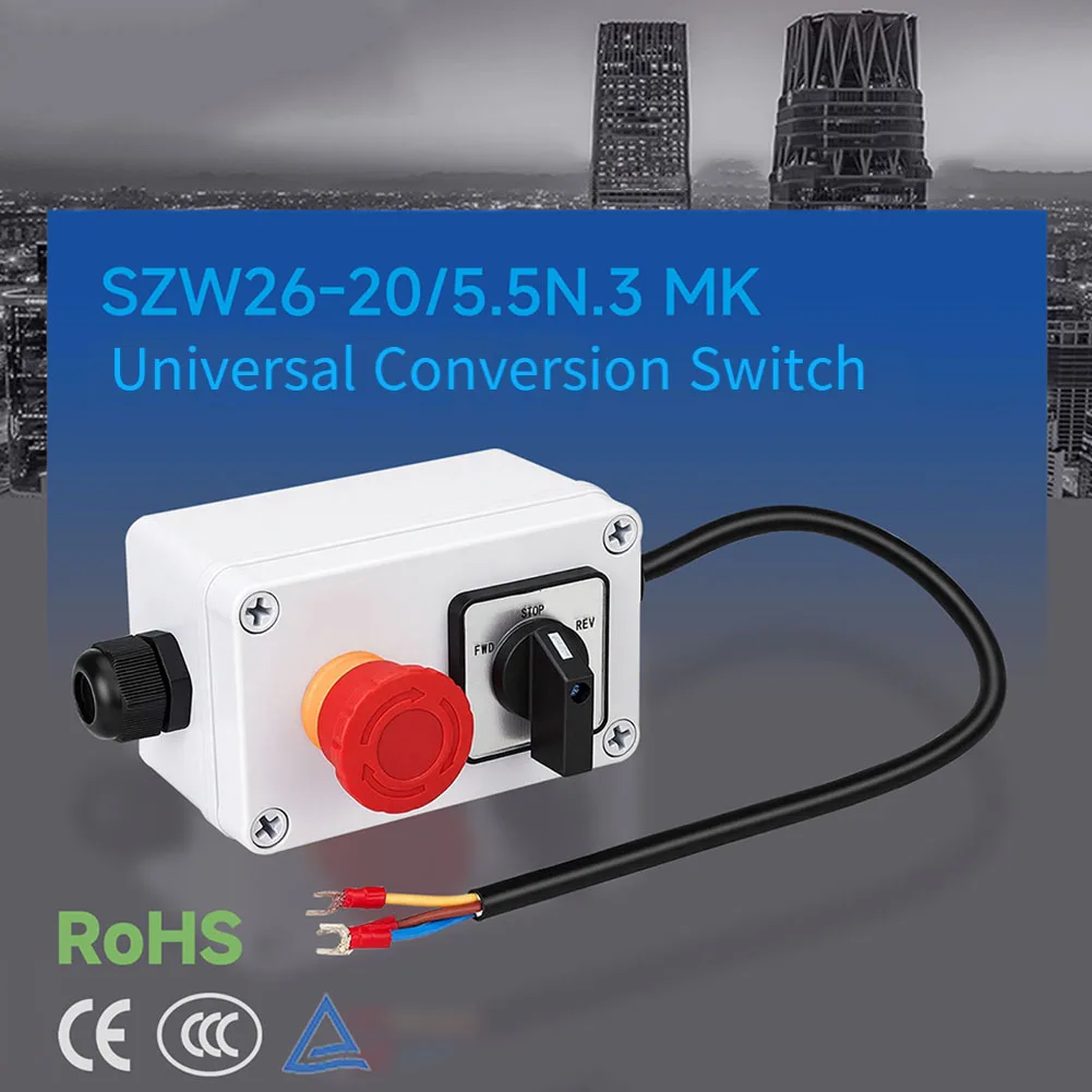 

SZW26-20 Change Over Switch 440V Three-phase Exigent Stop Forward/Reverse Switch For Power Transportation Mining Automation