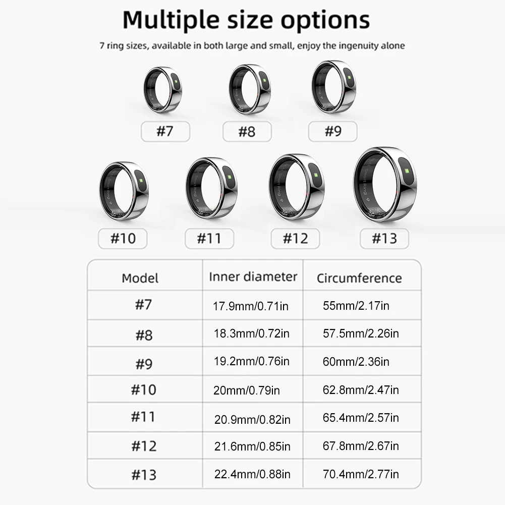 2025 Smart Ring Voor Mannen Vrouwen Touch Control Functie Gezondheid Monitor IP68 5ATM Waterdichte Huid Temperatuur Meten Smart Ring nieuwe