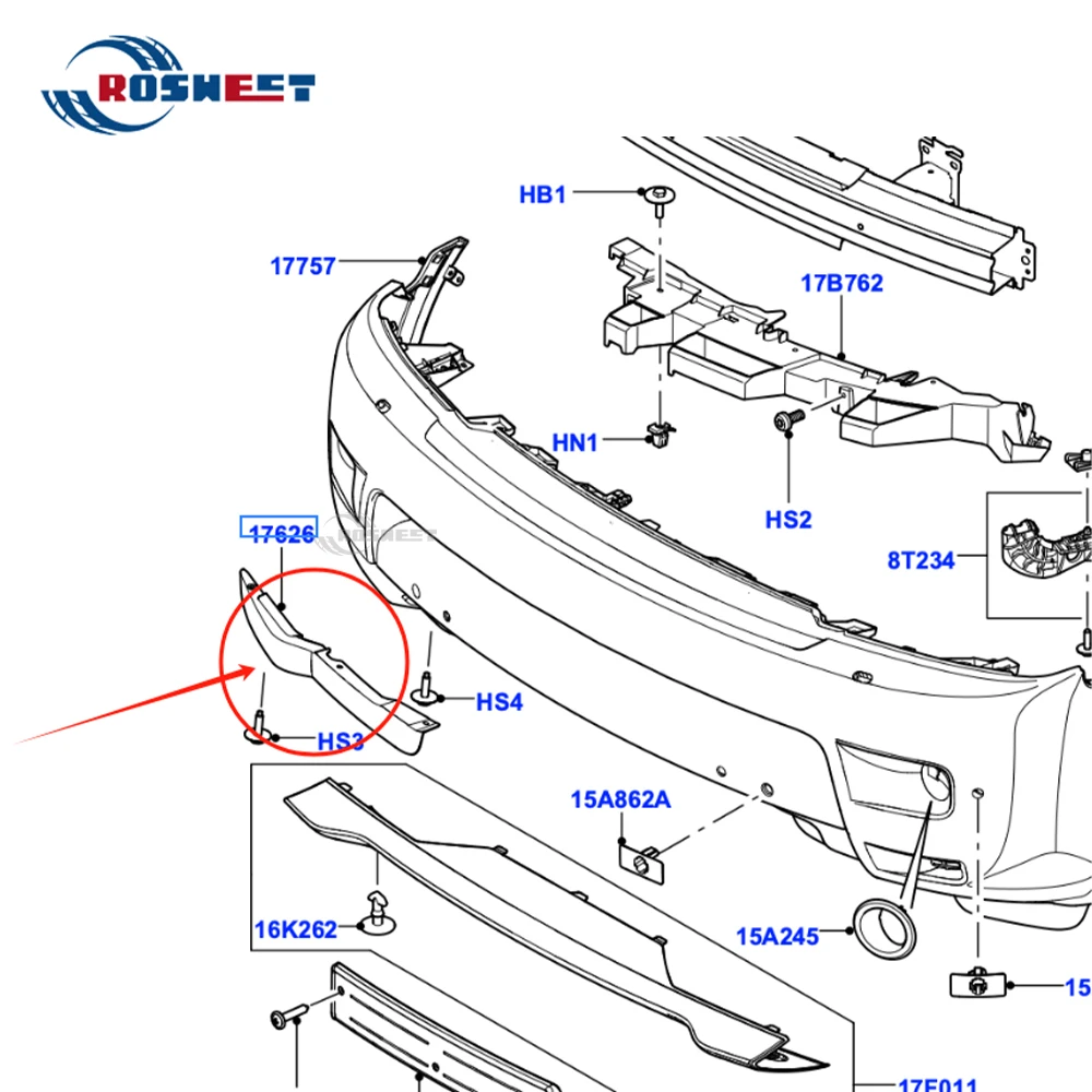 For Land Rover Range Rover Sport 2010 2011 2012 2013 L320 Front Bumper Lower Skirt Spoiler Trim Strip Car Accessories LR015129