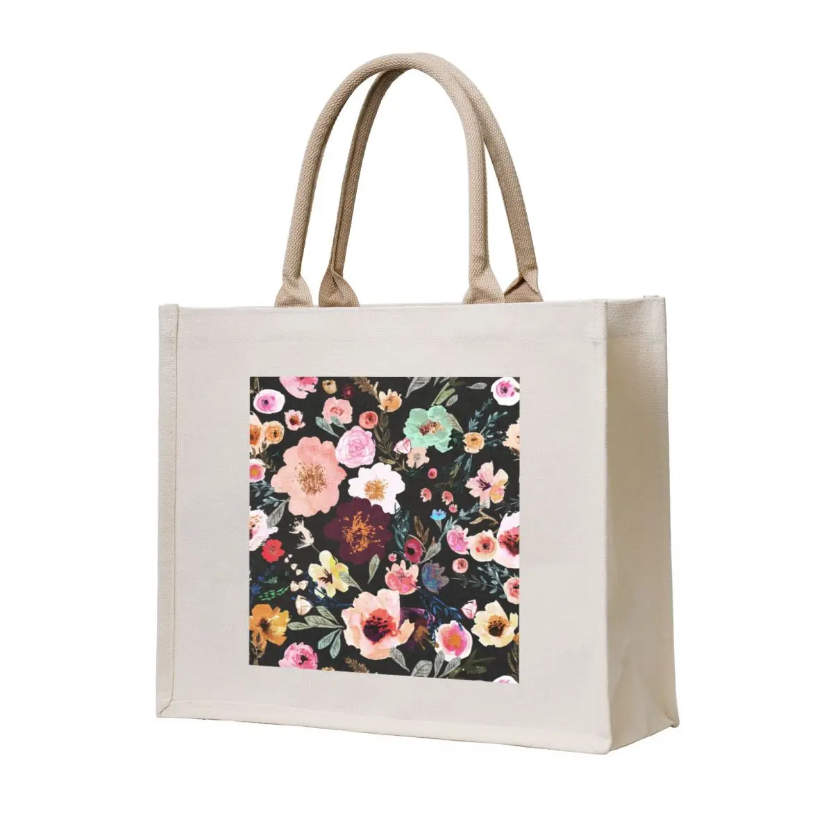 

Burst into Bloom (midnight) Tote Bag Customizable tote bag woman shopping bag Woman shopper