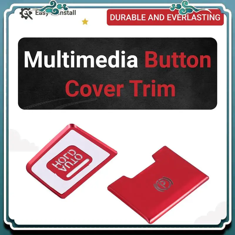 ABTU-7Pcs Red Electronic Handbrake Multimedia Button Cover Trim For Mazda 3 6 CX-5 CX-9 2016-2020 Center Console Sticker