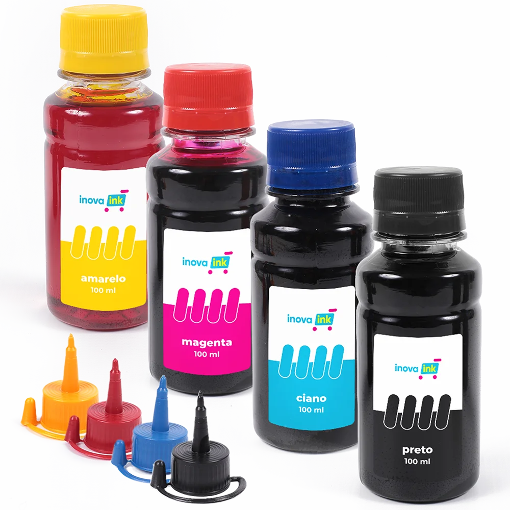 Kit L395 4 Paints Compatible Printer 100ml Inova Ink