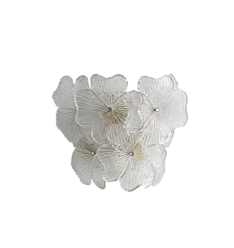 

*Bedroom bedside lamp light luxury high-end atmosphere aisle lamp four-leaf clover glass wall lamp