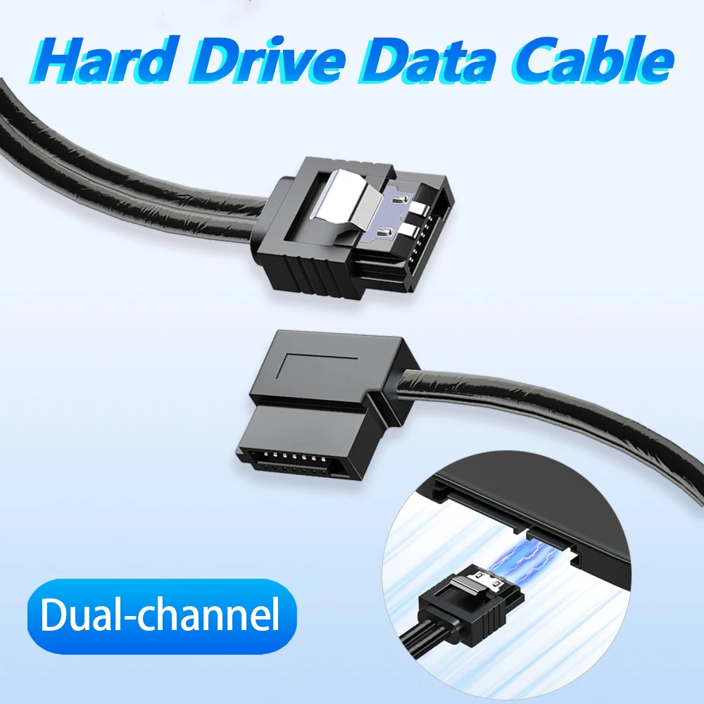 

90 Degree Angled PC Hard Drive Sata 3.0 Data Cable SATA III 3 HDD Cable W Locking Latch Straight To Right Left Up Down 6GBs