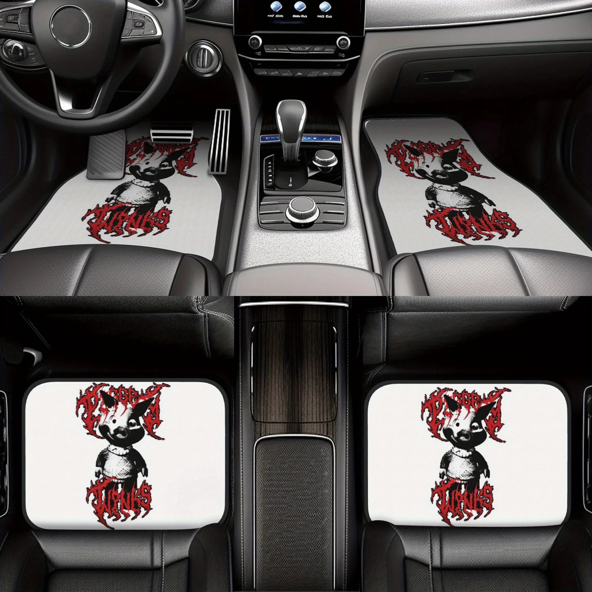 4pcs Piggley Winks (8) Pbs Kids Metal Car Floor Mats, Durable Polyester Fiber, Fit For Cars, Ideal Gift, Vehicle Interior Mats,