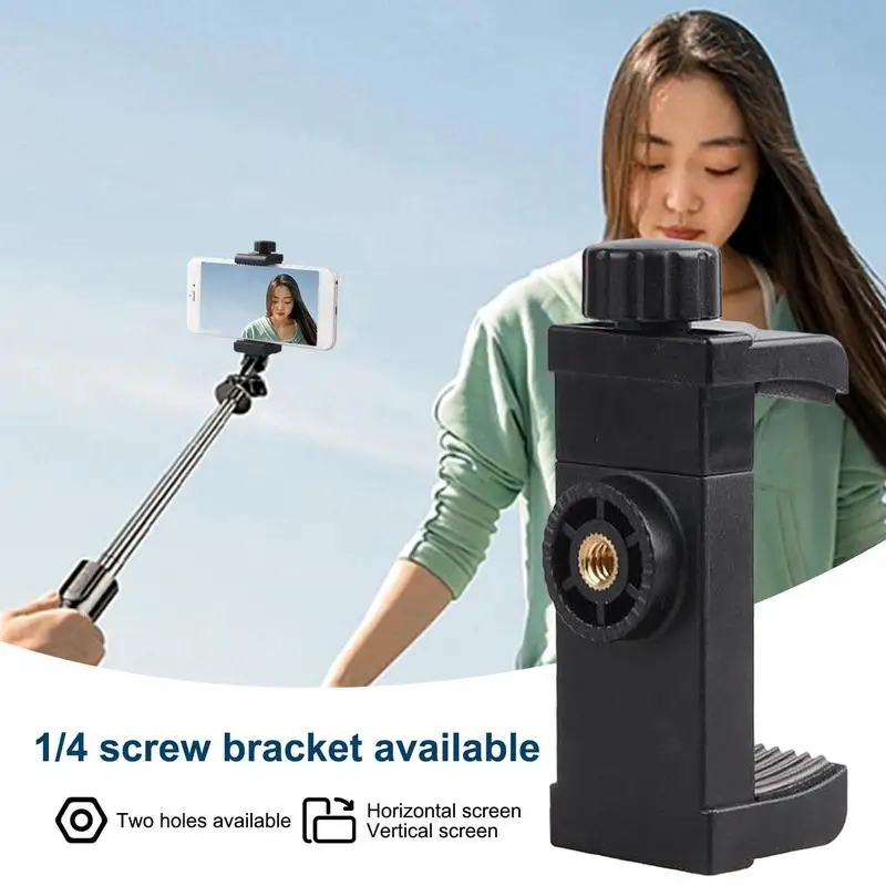 Two-hole Phone Holder for Tripod Mount Adapter Mobile Phone Tripe Cellular Support Holder Clamp for Tripod Clip For Phone