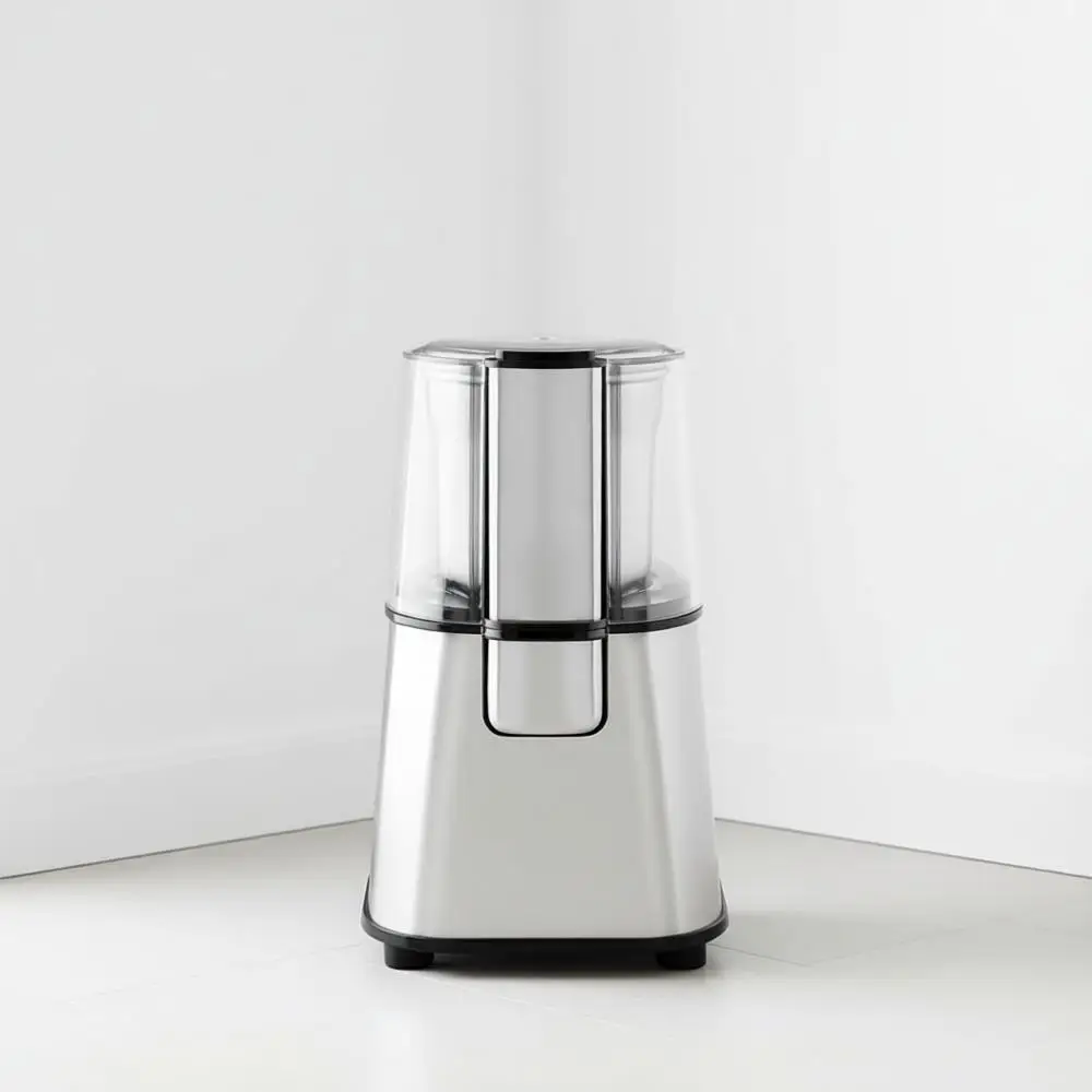 

Мощная кофемолка для кофейных зерен и специй мощностью 200 Вт с съемной чашей для измельчения объемом 2,1 унции, лезвием из нержавеющей стали, кнопкой включения, прозрачным корпусом.