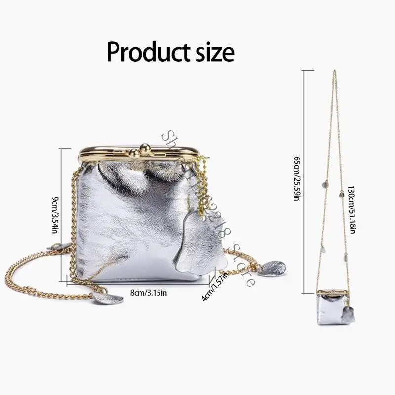 Embrague cuero premium con correa cadena desmontable y diseño múltiples compartimentos 066F