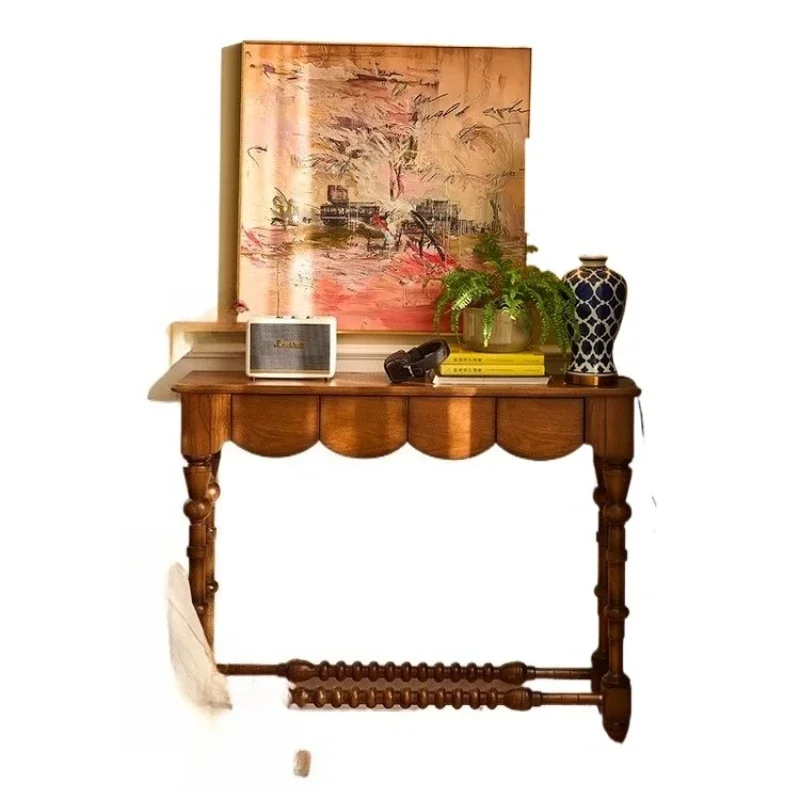 

French retro entrance wall table, super narrow long table facing the door corridor