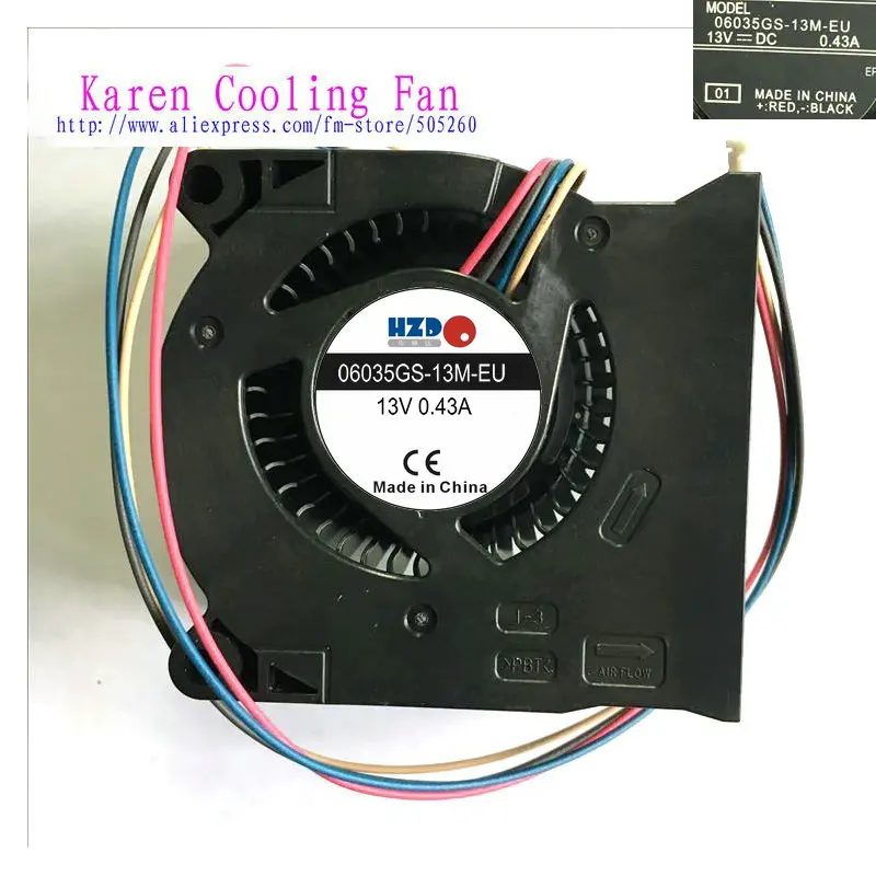06035GS-13M-EU DC13V 0.43A for CB-S05E/X41/S41/U42 Projector cooling fan Laptop heat skin